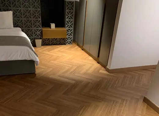Supply and installation of Parquet Flooring, Private Villa, completed by Soft Touch Interior