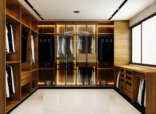 Fabrication of closets and wardrobes for private villas in Dubai by Soft Touch Interior